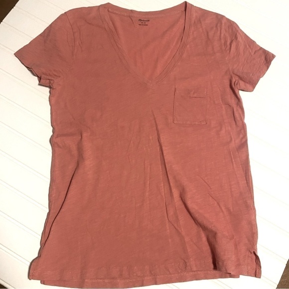 Madewell Women’s V-Neck Shirt Size Small with Front Pocket - Picture 1 of 6
